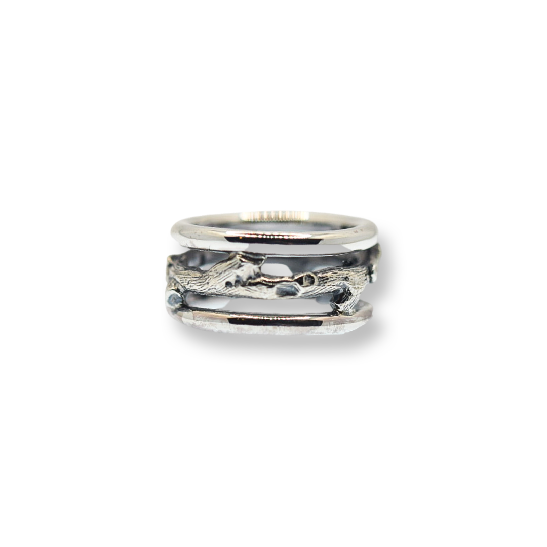 Wide Branch Ring/ Sterling Silver/ Branch Ring/ Nature Ring