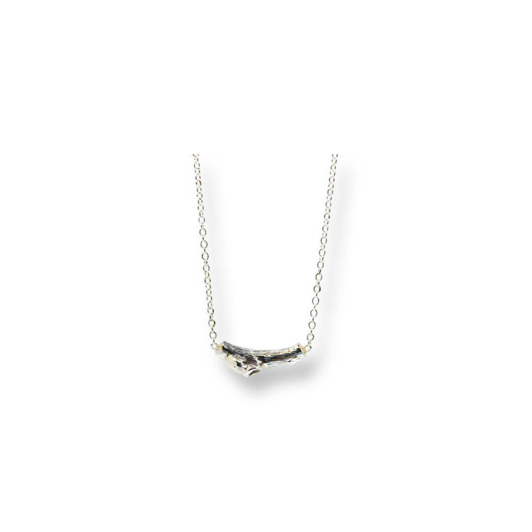Tiny Branch Necklace/ Sterling Silver/ Small Twig Necklace