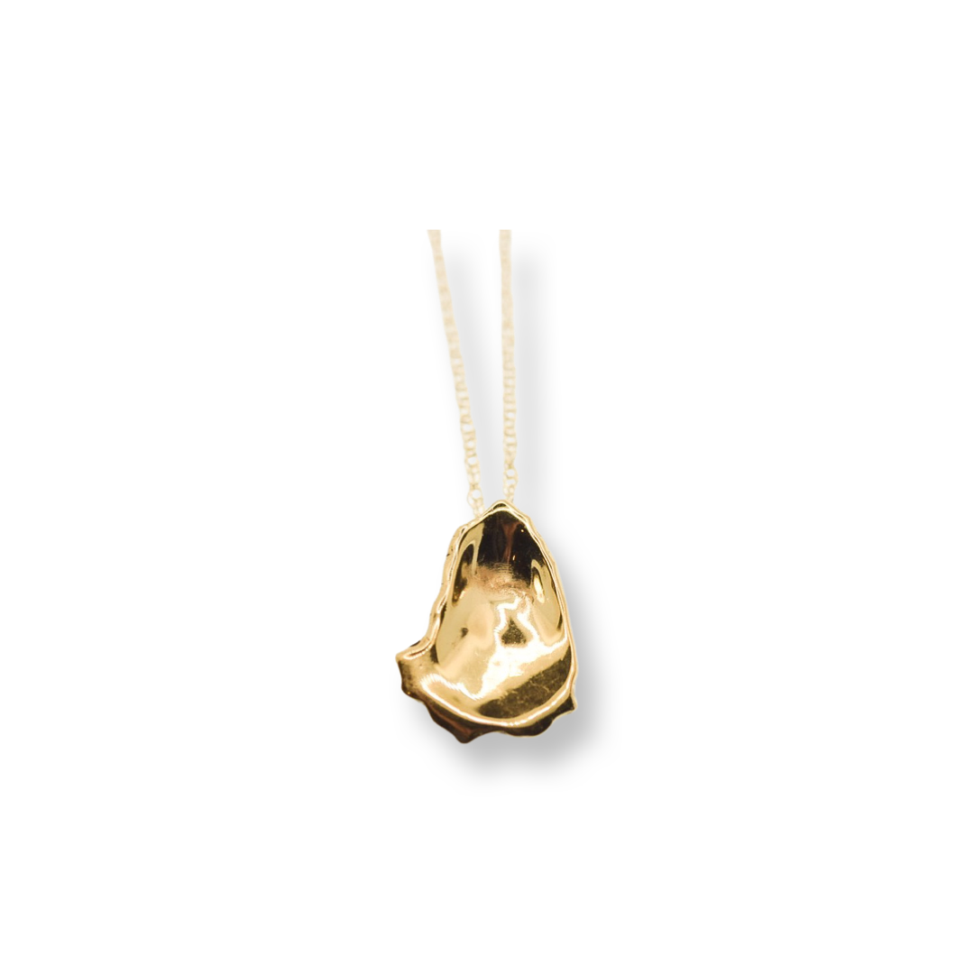 Gold Oyster Necklace/ 14k Gold Vermeil/ Oyster Necklace