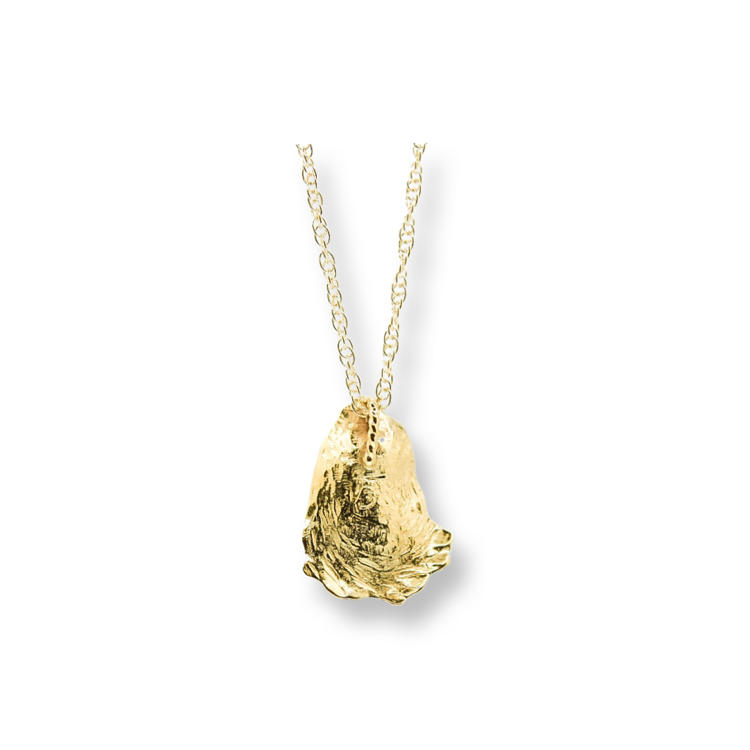 Gold Oyster Necklace/ 14k Gold Vermeil/ Oyster Necklace