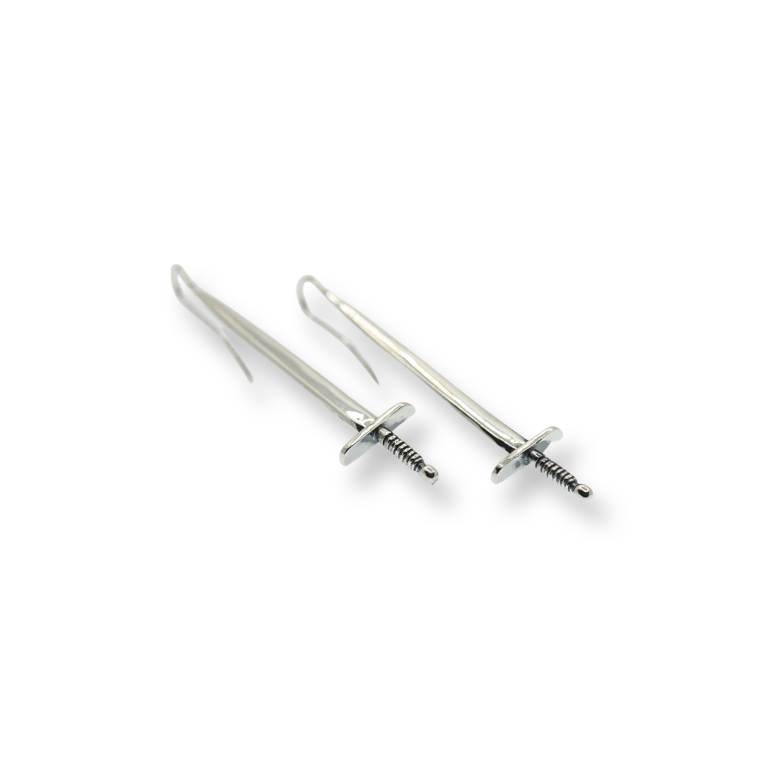 Sword Earrings/ Sterling Silver/ Dangle/ Post