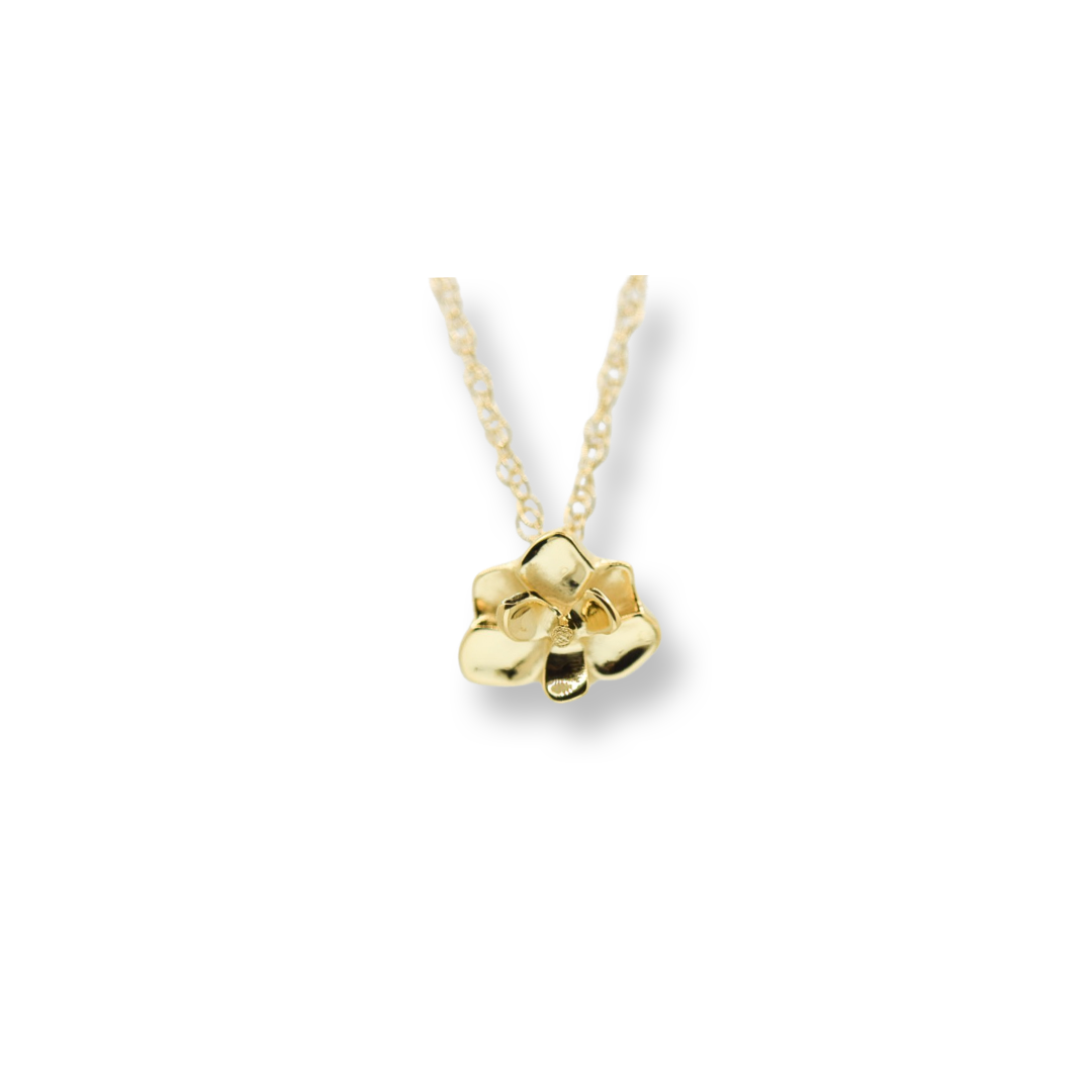 Small Gold Vermeil Magnolia Necklace/ 14k Vermeil