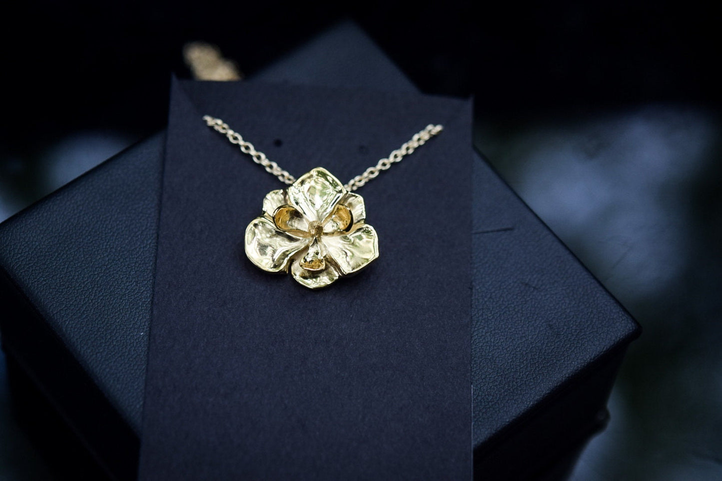 14k Gold Vermeil Magnolia/ Magnolia Necklace/ Gold Magnolia Necklace