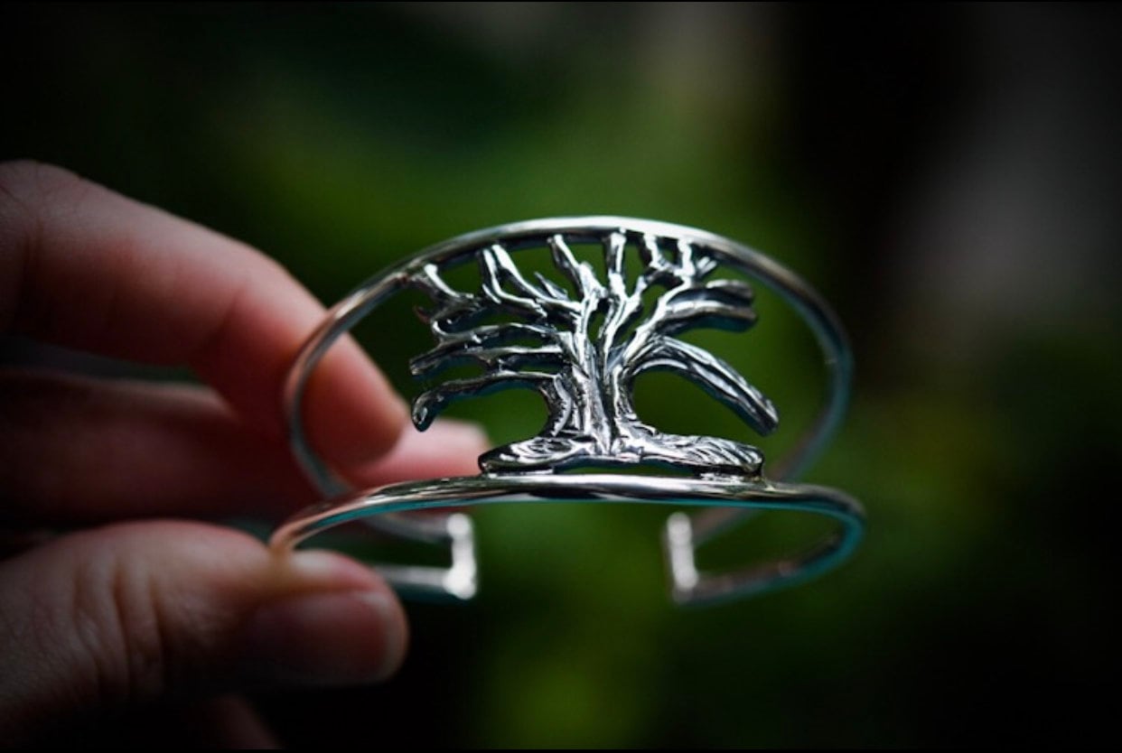 Live Oak Tree Cuff/ Sterling Silver