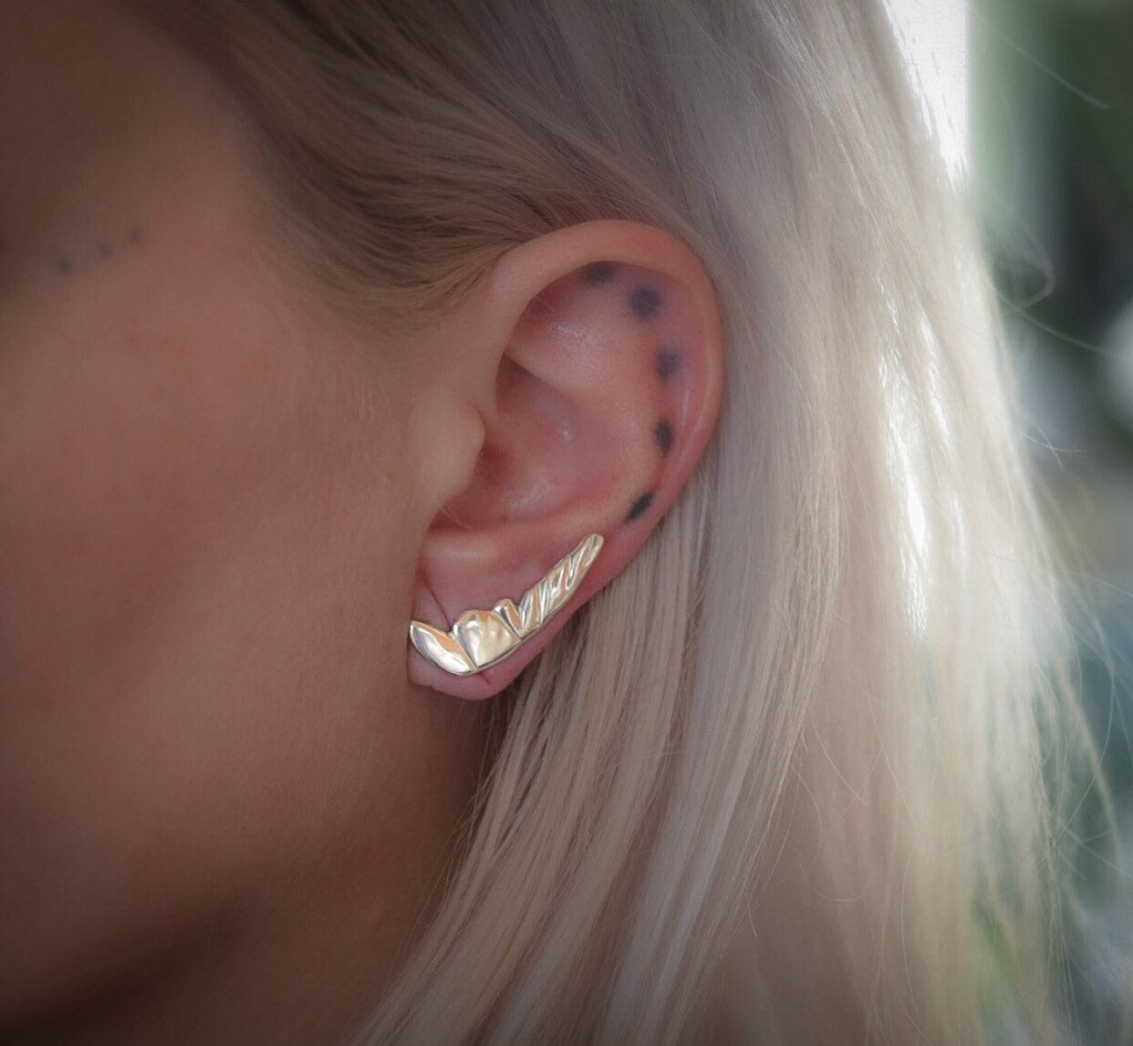 Wing Crawlers/ Sterling Silver/ Wings Earrings