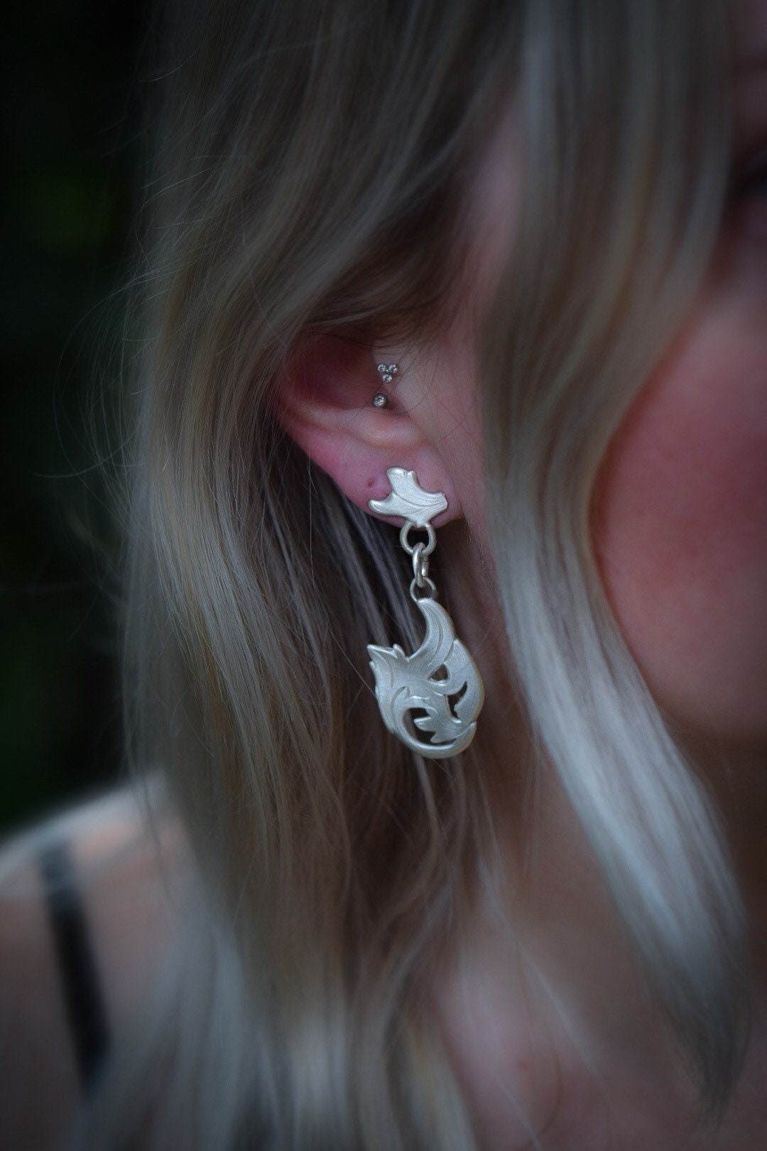 Matte Finish Post Earrings/ Sterling Silver