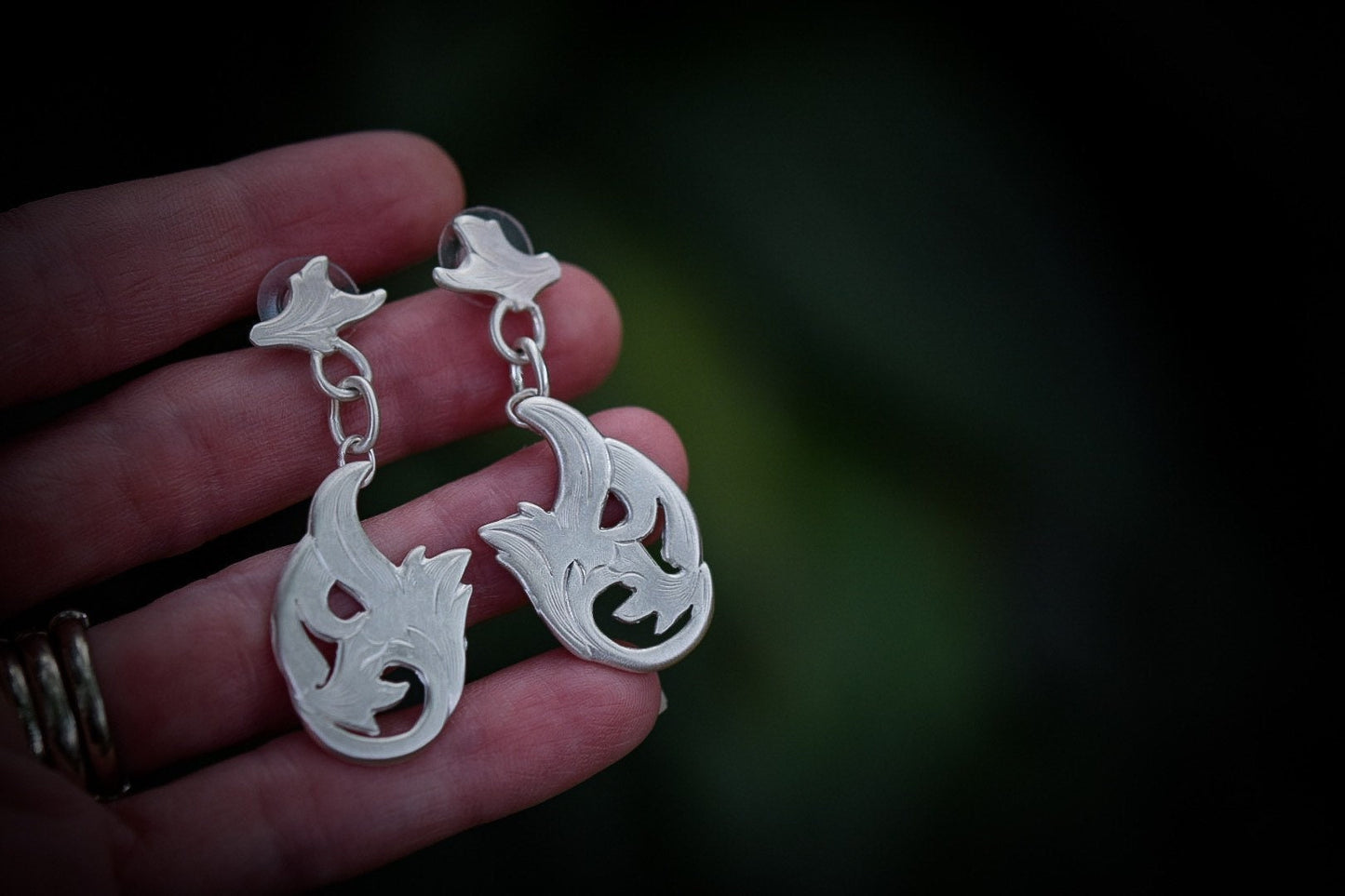 Matte Finish Post Earrings/ Sterling Silver