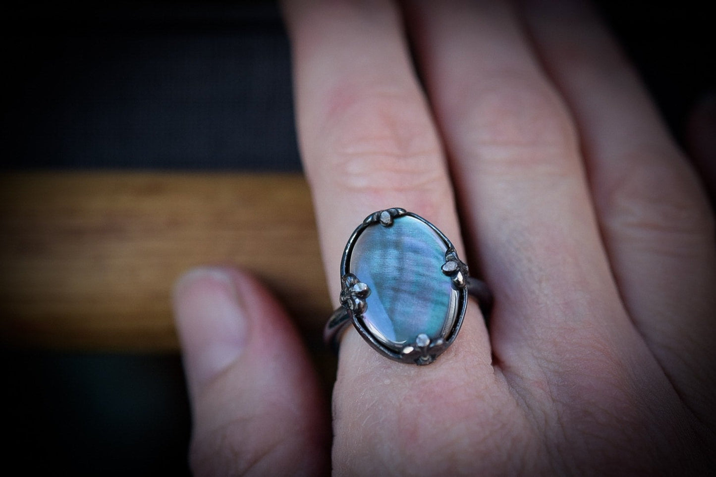 Mirror, Mirror Ring/ Black Mother of Pearl/ Sterling Silver