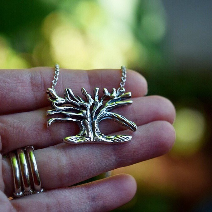 Live Oak Tree Necklace/ Sterling Silver