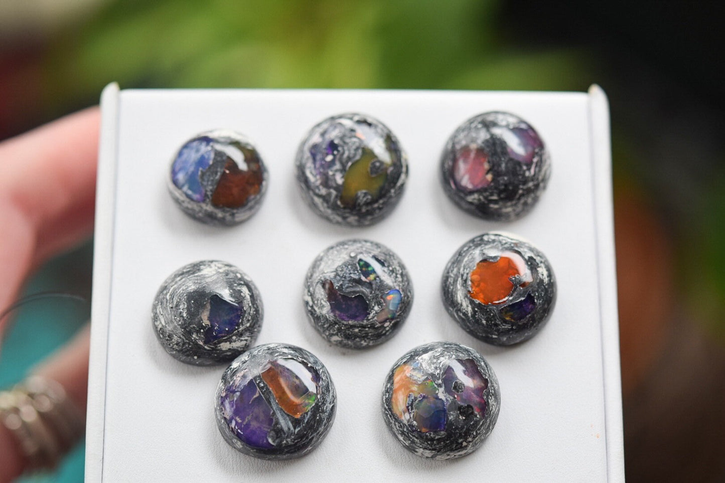 Mexican Opal Necklace/ Galaxy Opal/ Sterling Silver