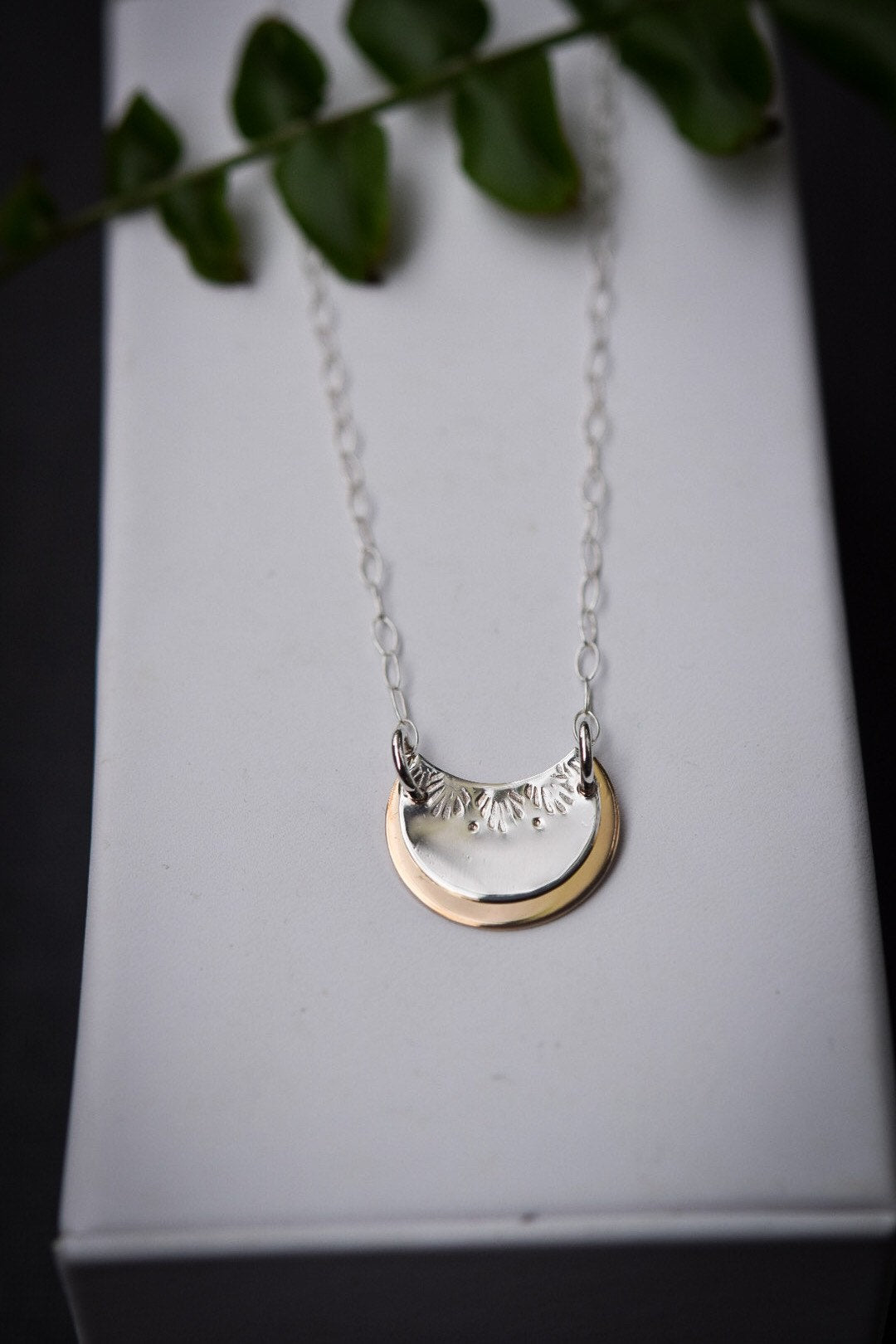 Crescent Necklace/ Sterling Silver/ Gold Filled/ Moon Necklace