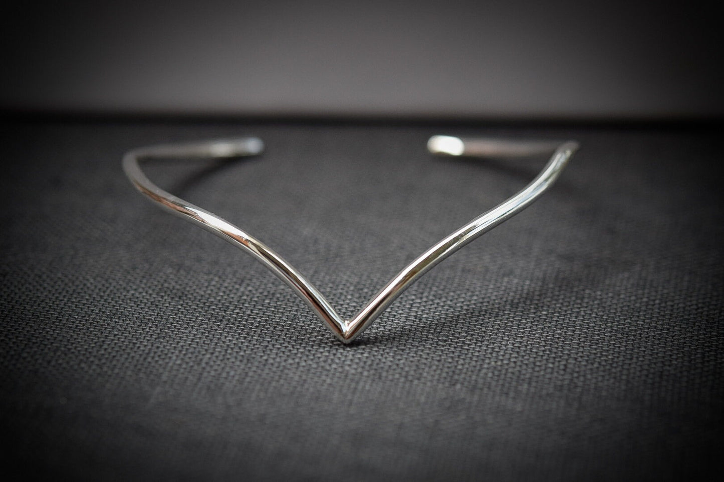 V Cuff/ Sterling Silver/ Chevron Cuff