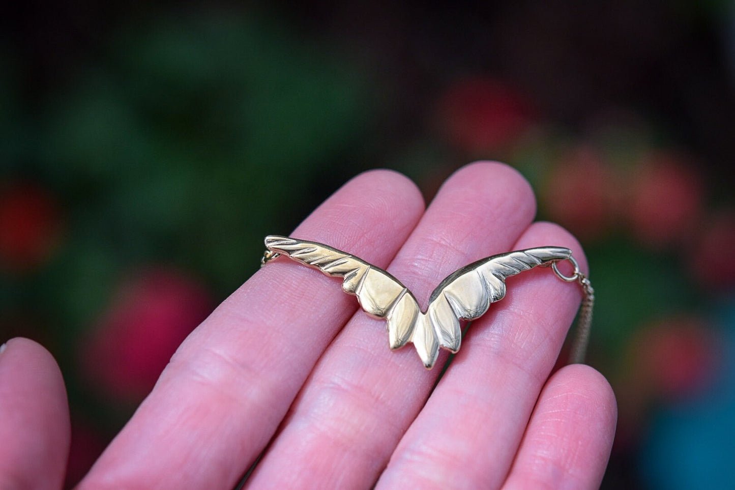 Gold Wings Necklace/ 14k Vermeil