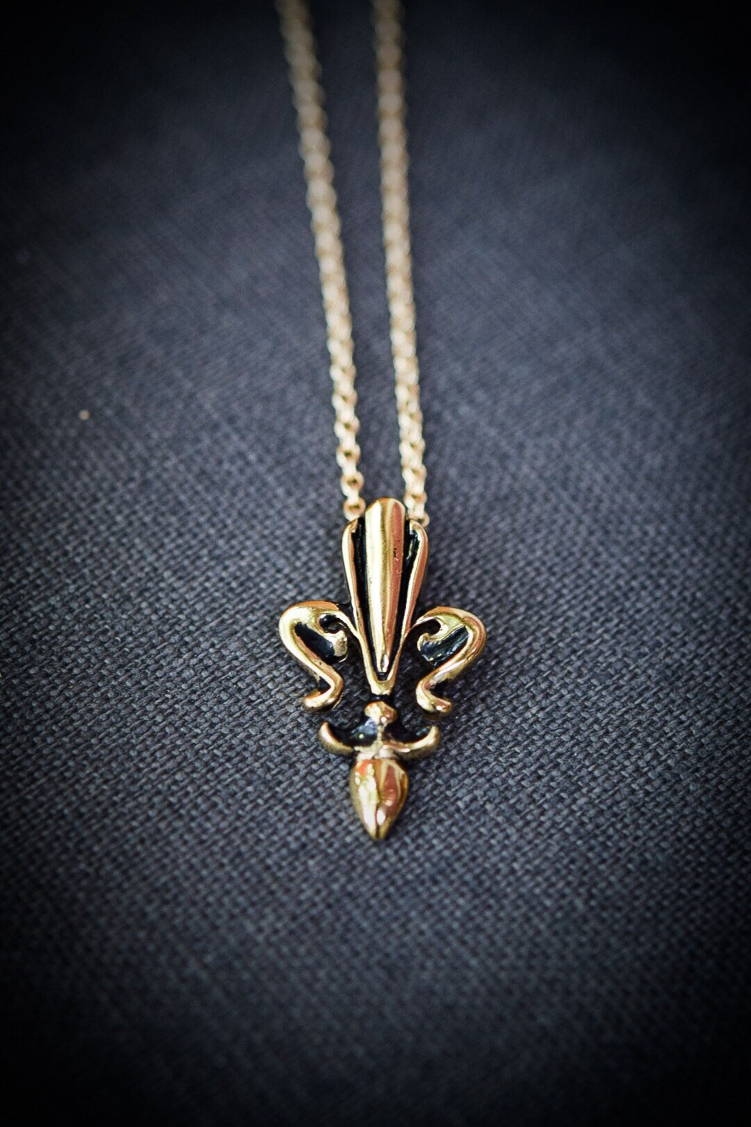 14k Gold Vermeil Fleur De Lis/ Gold Fleur De Lis Necklace