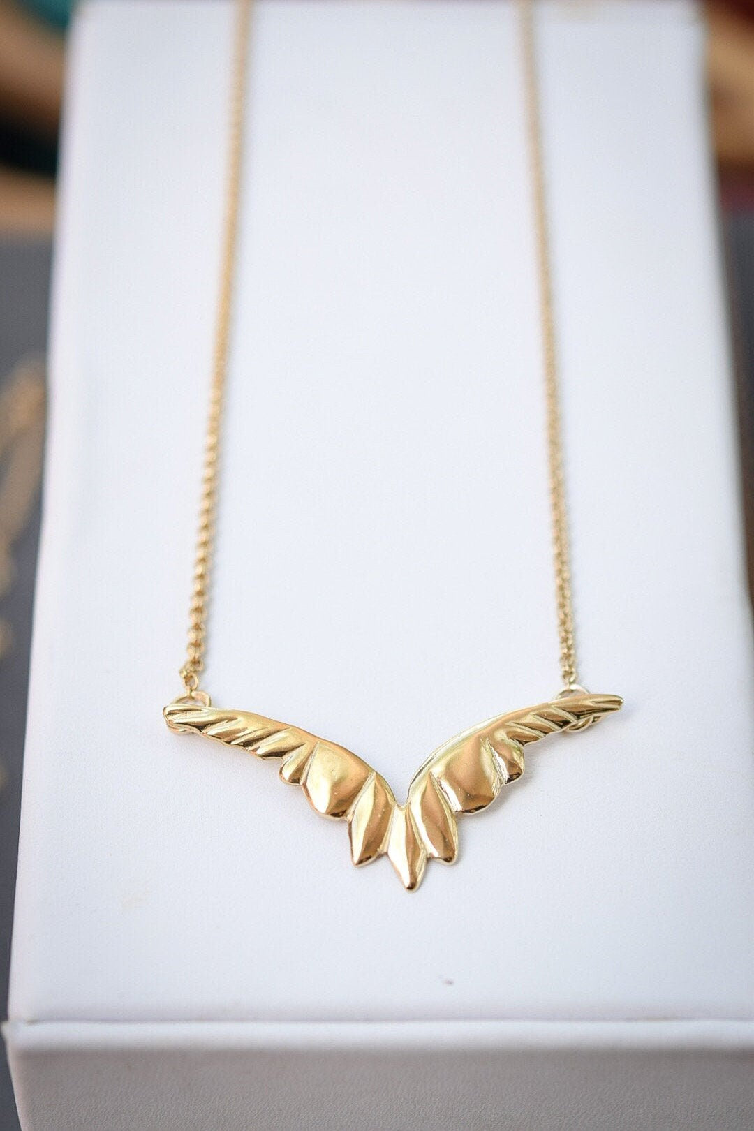 Gold Wings Necklace/ 14k Vermeil