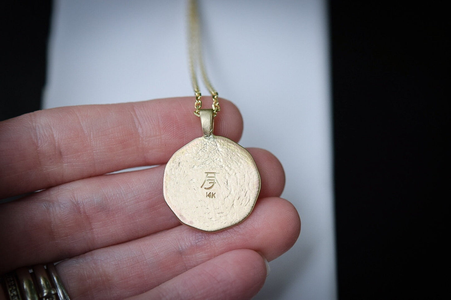 Solid 14k Gold Sun / Solid Gold Sun Necklace/ Ancient Sun Pendant/ Coin Sun Necklace/OOAK