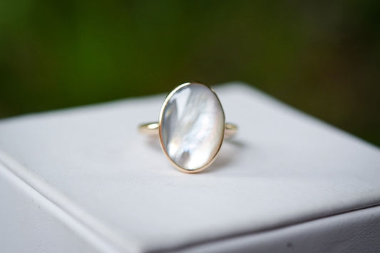 Mother of Pearl Gold Ring/ Gold-filled/ Mother of Pearl