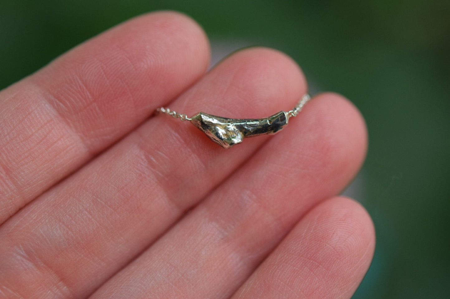 Tiny Branch Necklace/ Sterling Silver/ Small Twig Necklace