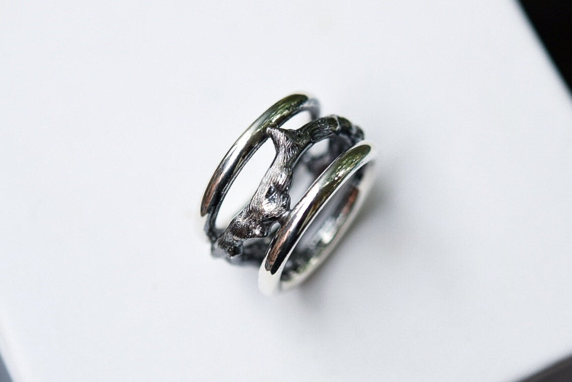 Wide Branch Ring/ Sterling Silver/ Branch Ring/ Nature Ring