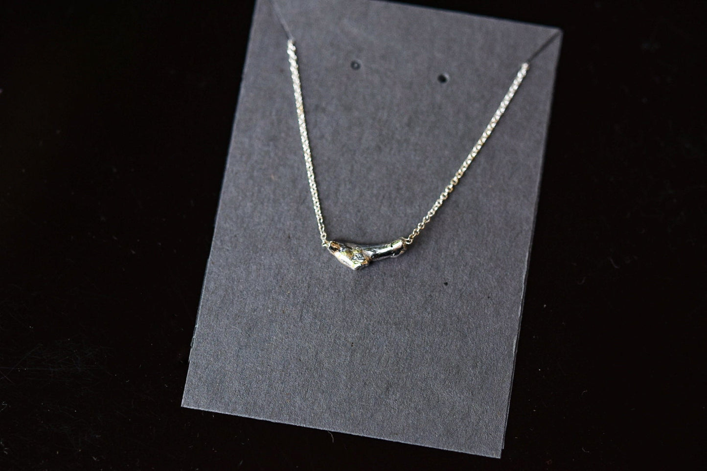 Tiny Branch Necklace/ Sterling Silver/ Small Twig Necklace
