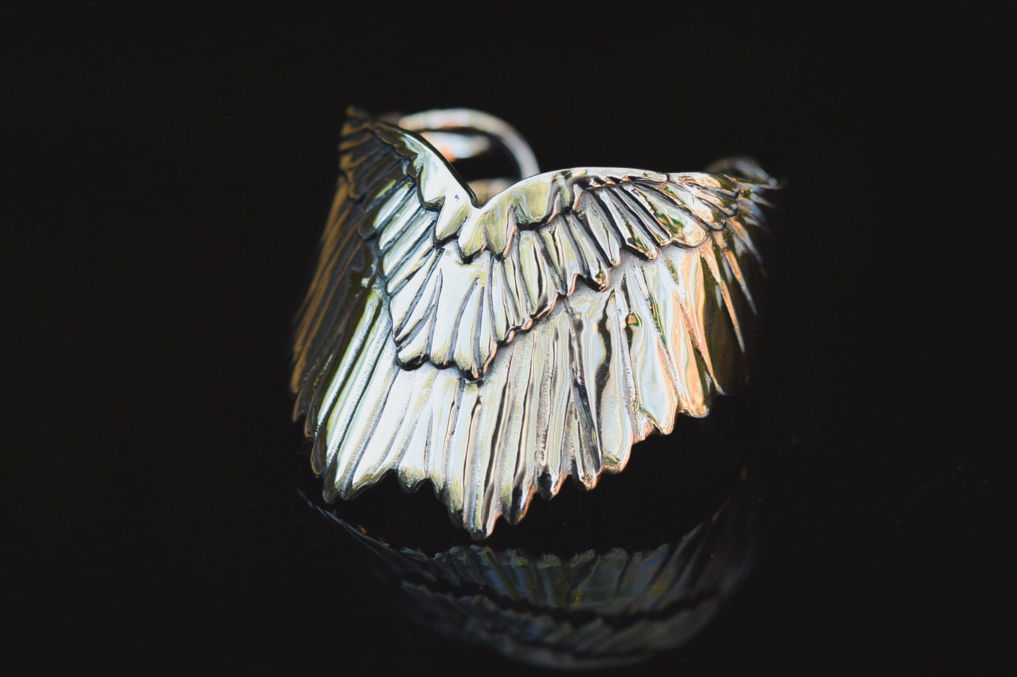 Wings Cuff/ Sterling Silver/ Black Wings