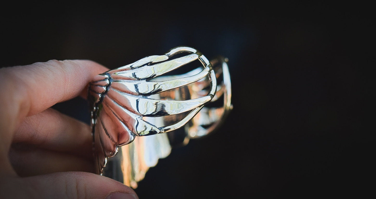 Wings Cuff/ Sterling Silver/ Black Wings