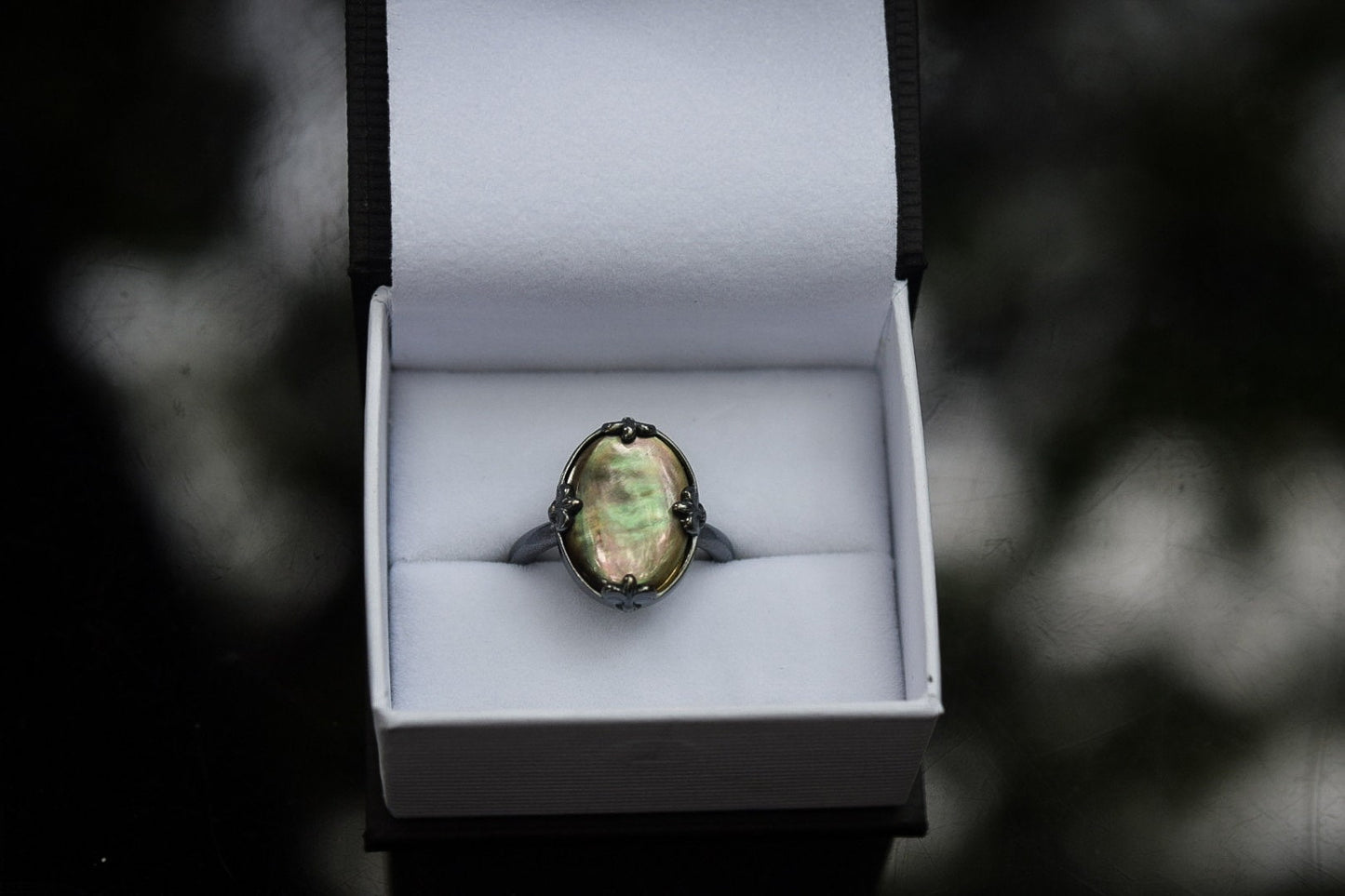 Mirror, Mirror Ring/ Black Mother of Pearl/ Sterling Silver