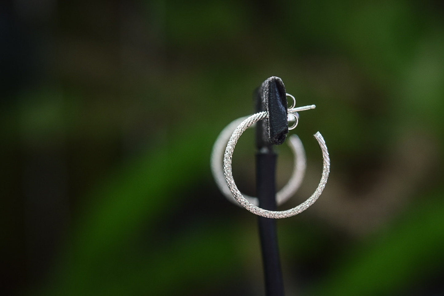 Sparkle Hoop Earrings/ Sterling Silver/ Post Earrings/ Silver Hoops