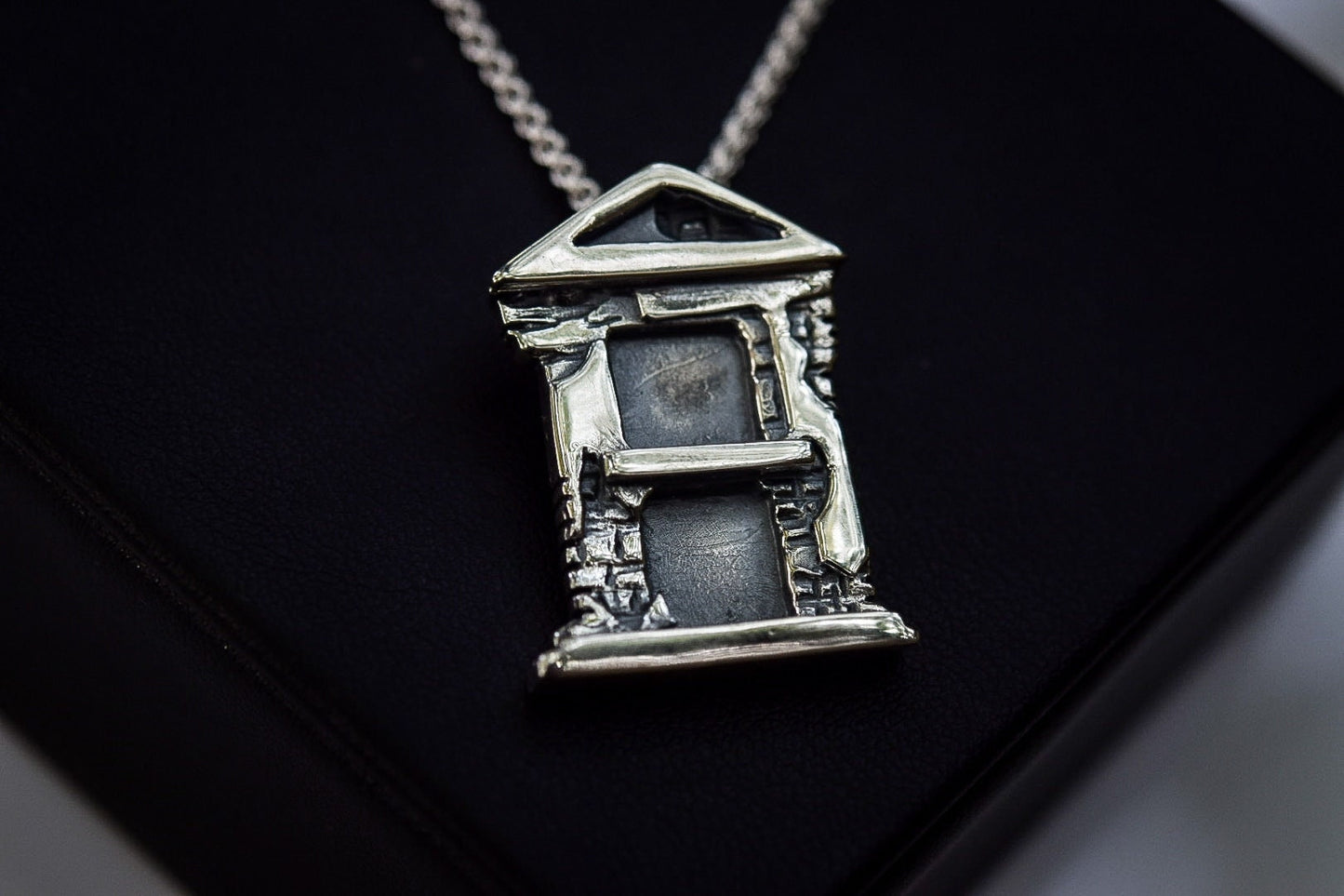 Large New Orleans Tomb Necklace/ Sterling Silver/ New Orleans Jewelry