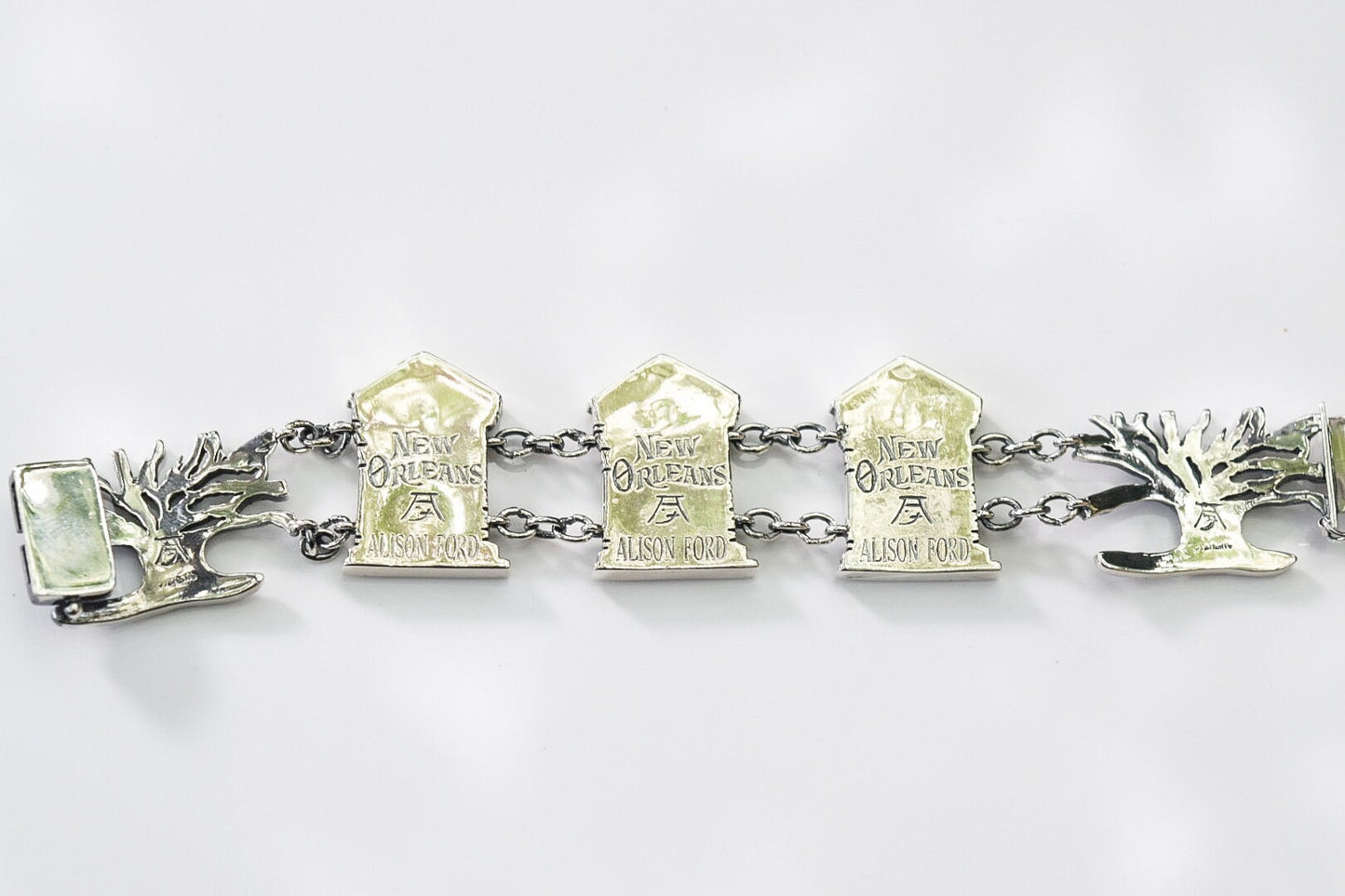 New Orleans Cemetery Bracelet/ Sterling Silver/ New Orleans Tomb/ Statement Bracelet