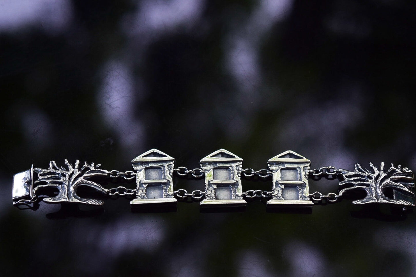 New Orleans Cemetery Bracelet/ Sterling Silver/ New Orleans Tomb/ Statement Bracelet