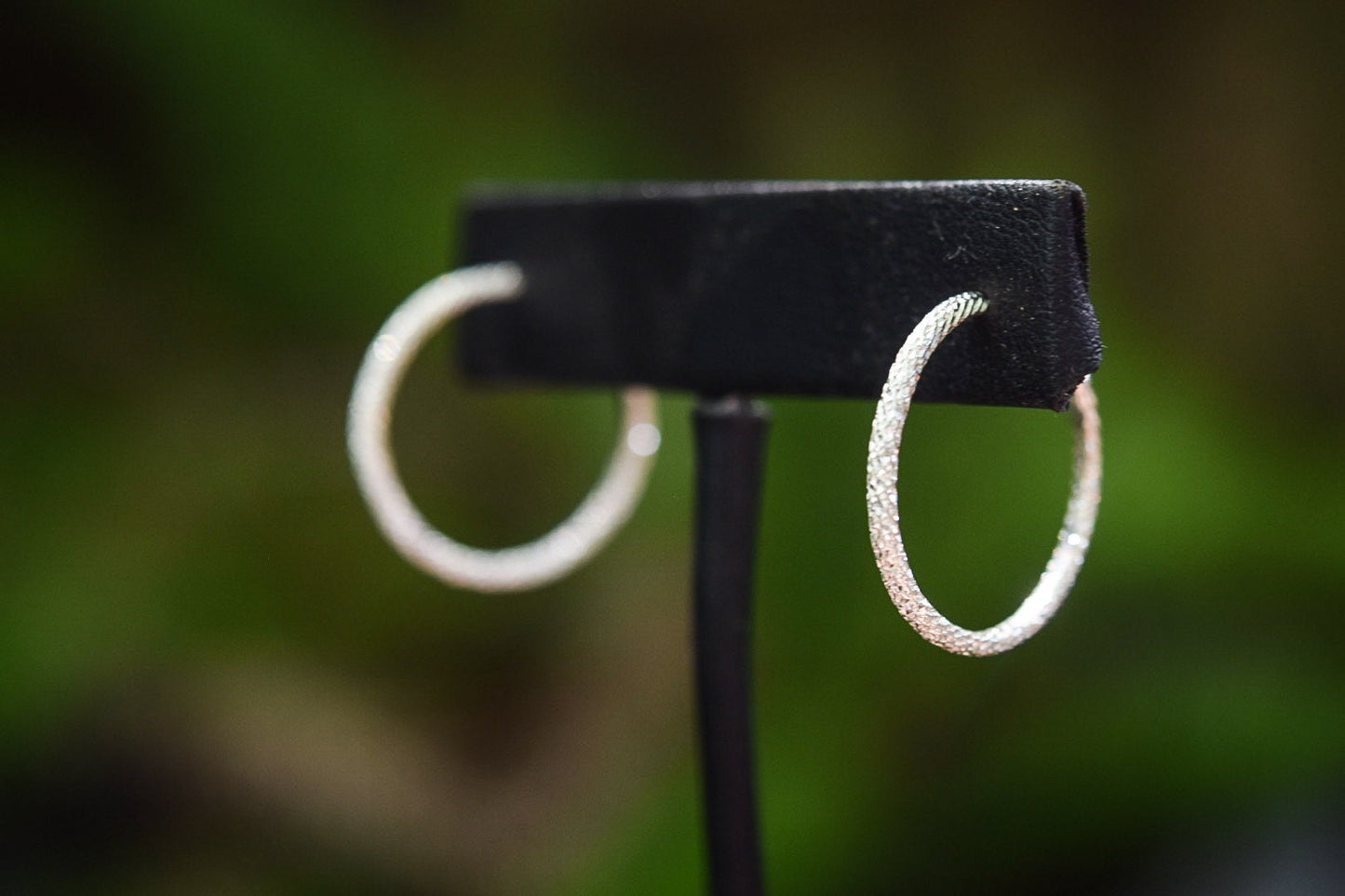 Sparkle Hoop Earrings/ Sterling Silver/ Post Earrings/ Silver Hoops