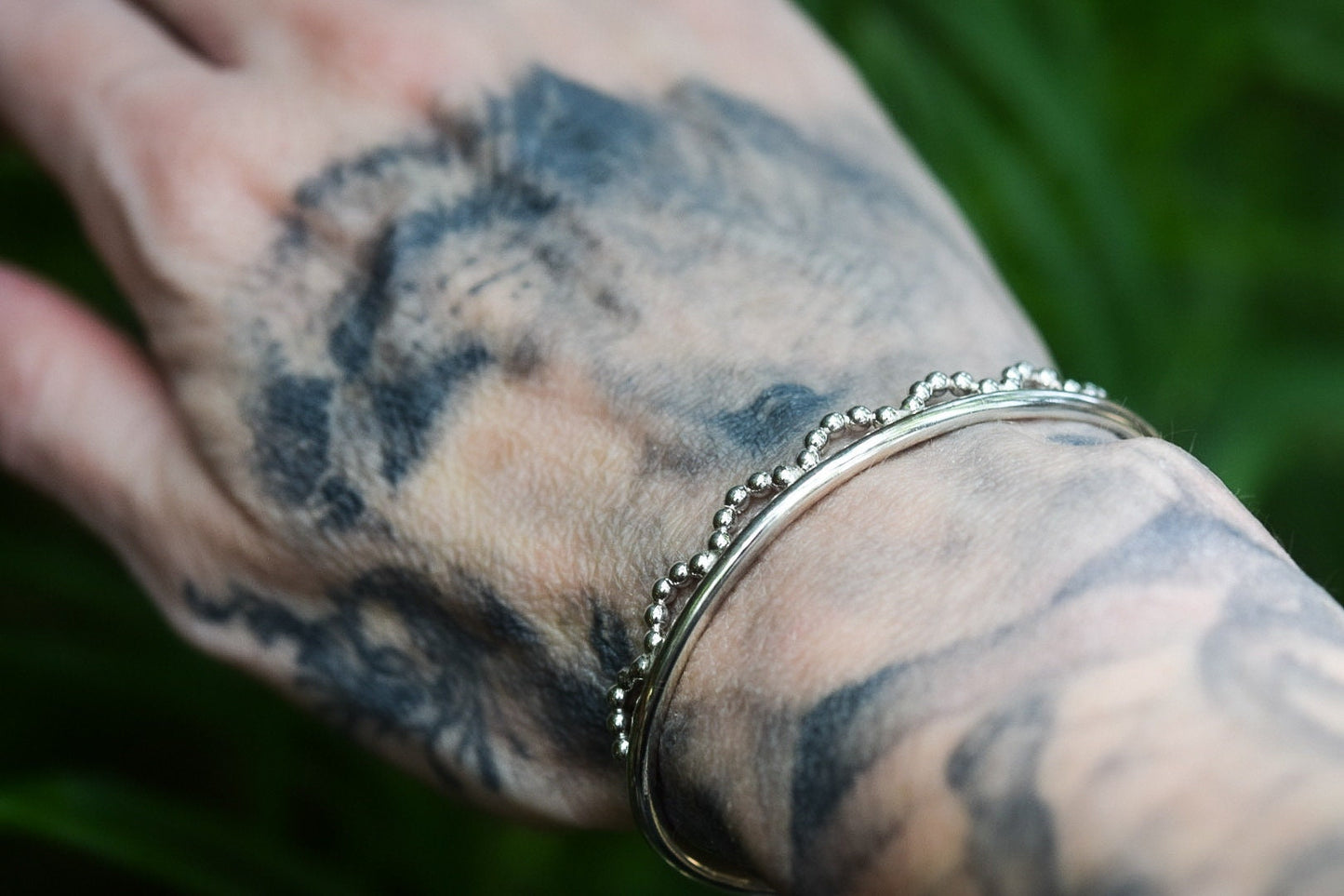 Small Scalloped Cuff/ Sterling Silver/ Lace Cuff/ Beaded Cuff