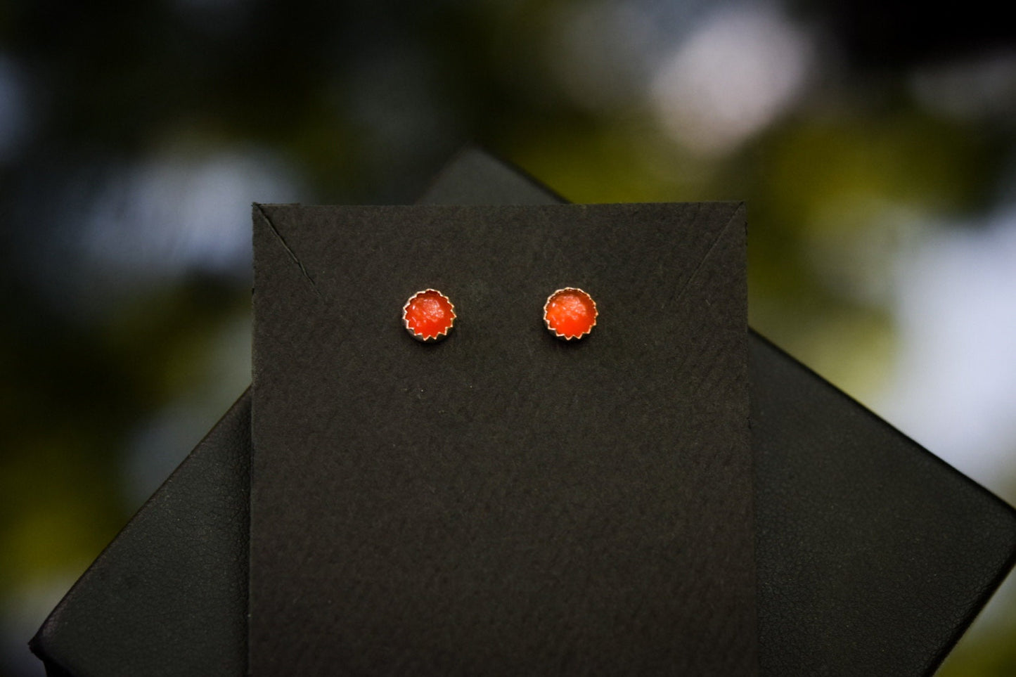 Carnelian Studs/ Sterling Silver/ Post Earrings/ Small 5mm Carnelian Earrings
