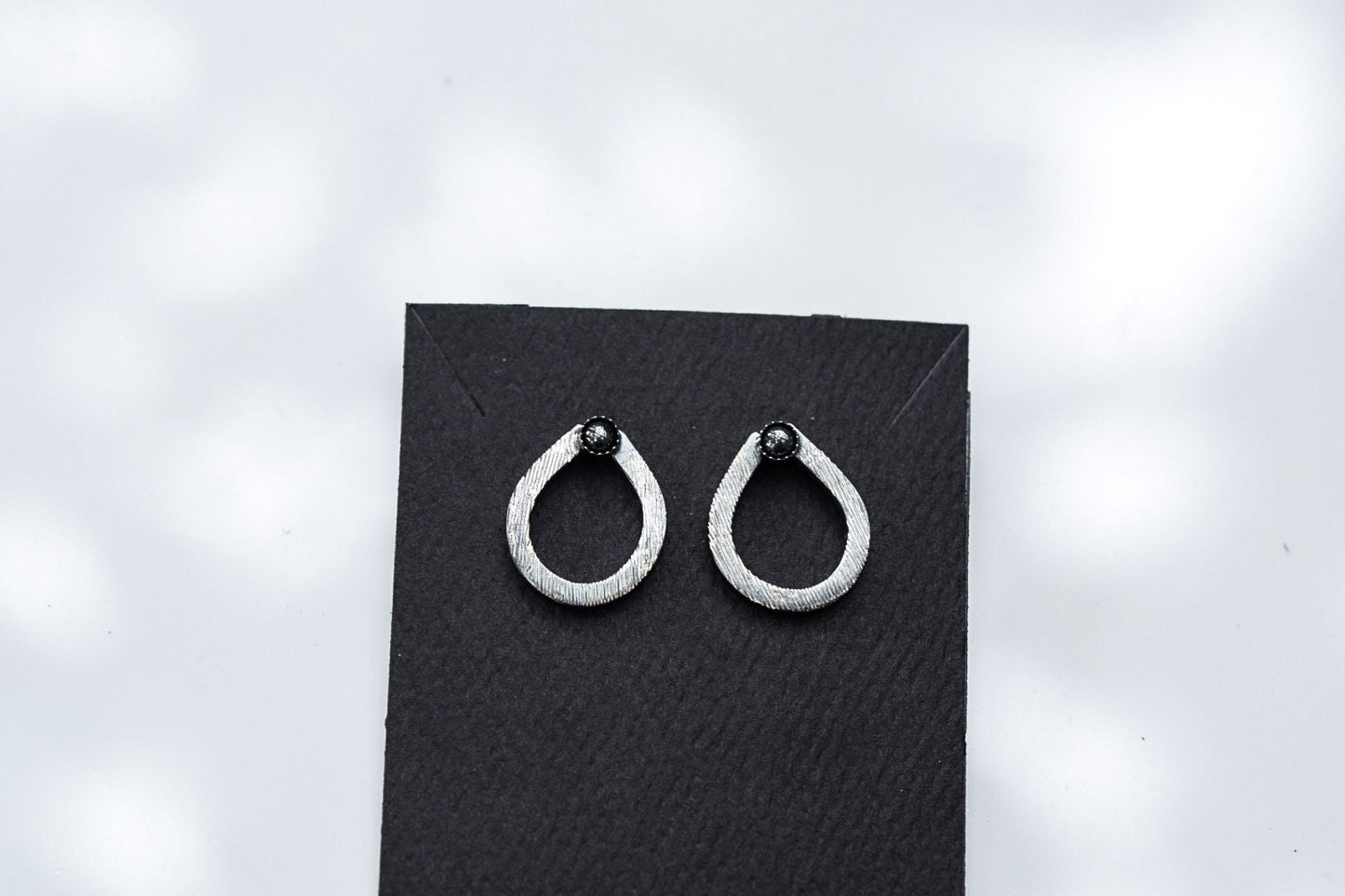 Teardrop Earrings/ Oxidized Sterling Silver