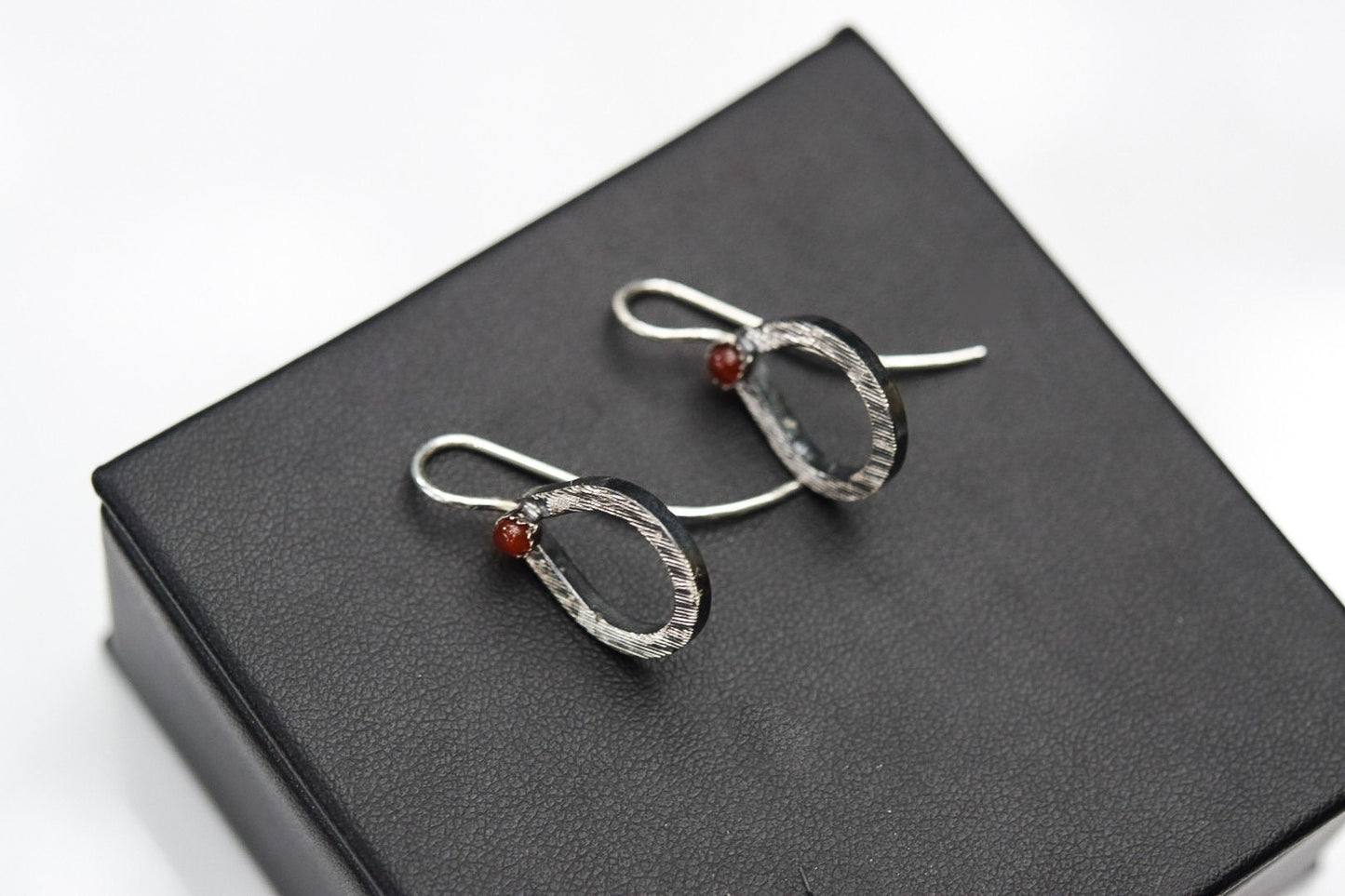 Teardrop Earrings/ Oxidized Sterling Silver