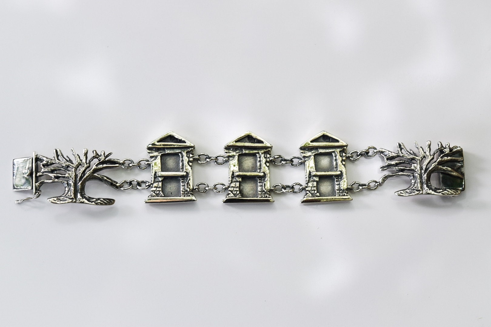 New Orleans Cemetery Bracelet/ Sterling Silver/ New Orleans Tomb/ Statement Bracelet