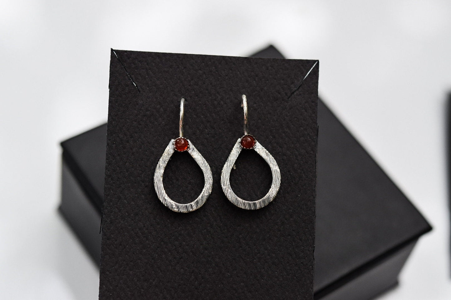 Teardrop Earrings/ Oxidized Sterling Silver
