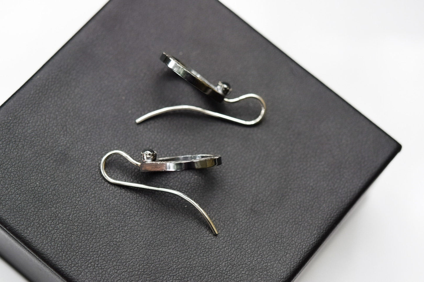 Teardrop Earrings/ Oxidized Sterling Silver