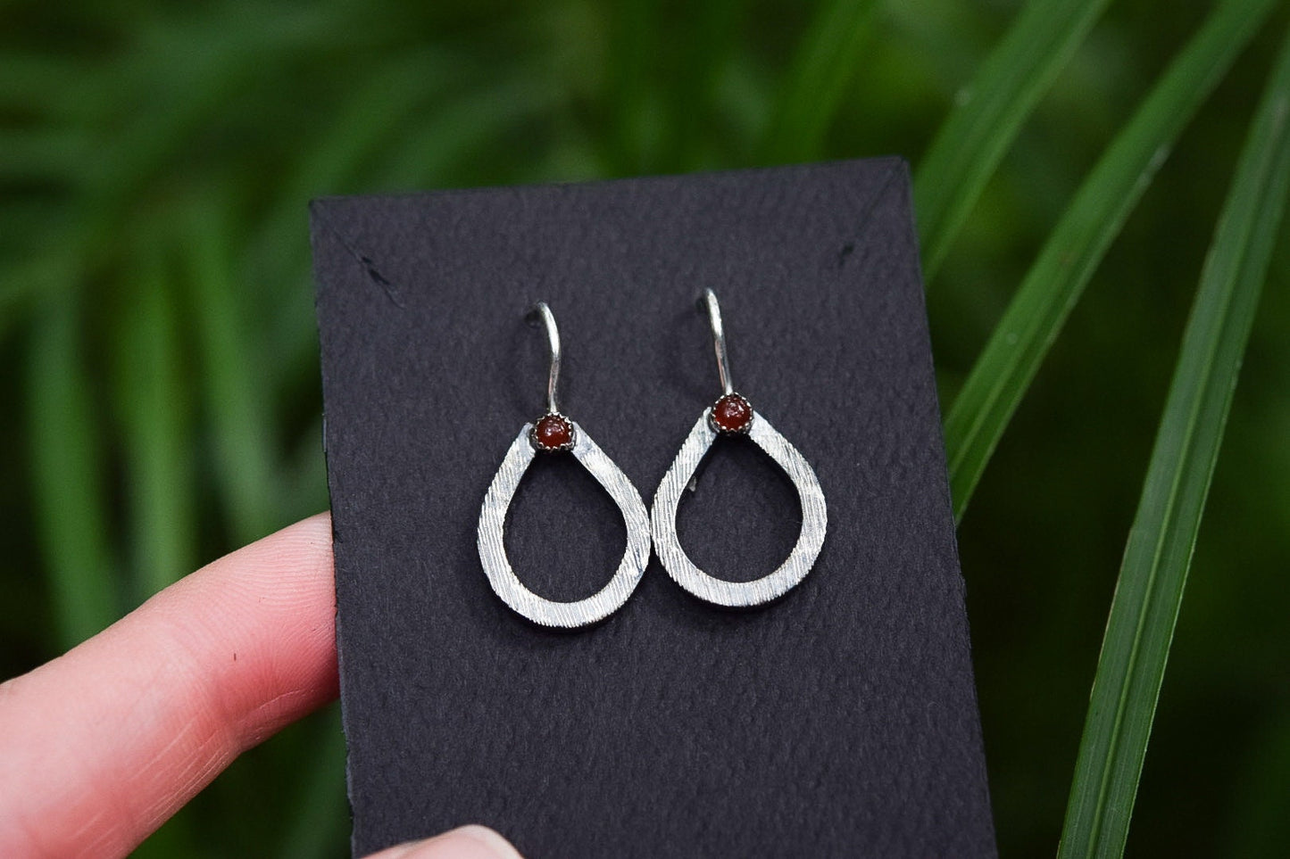 Teardrop Earrings/ Oxidized Sterling Silver