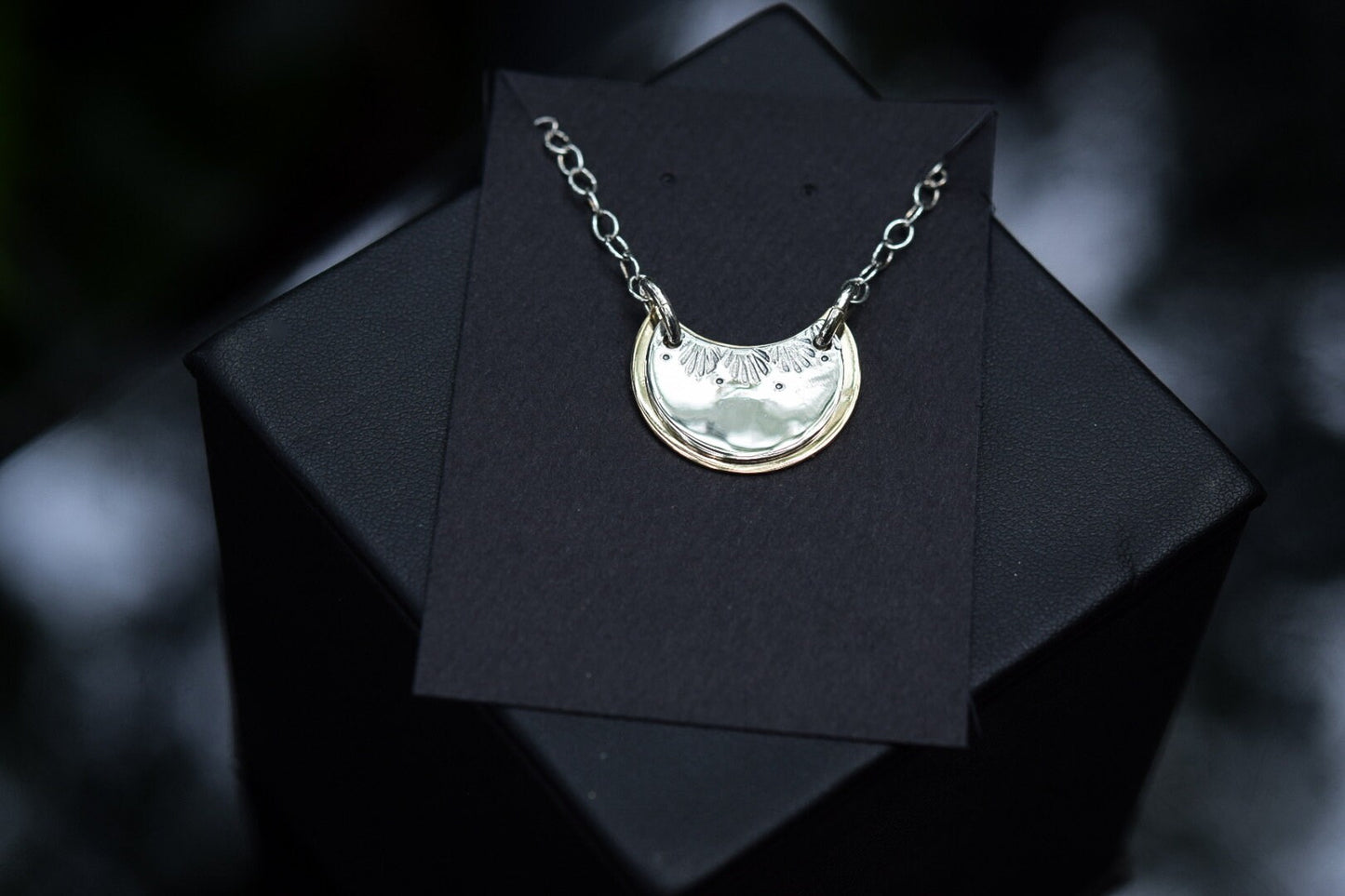 Crescent Necklace/ Sterling Silver/ Gold Filled/ Moon Necklace