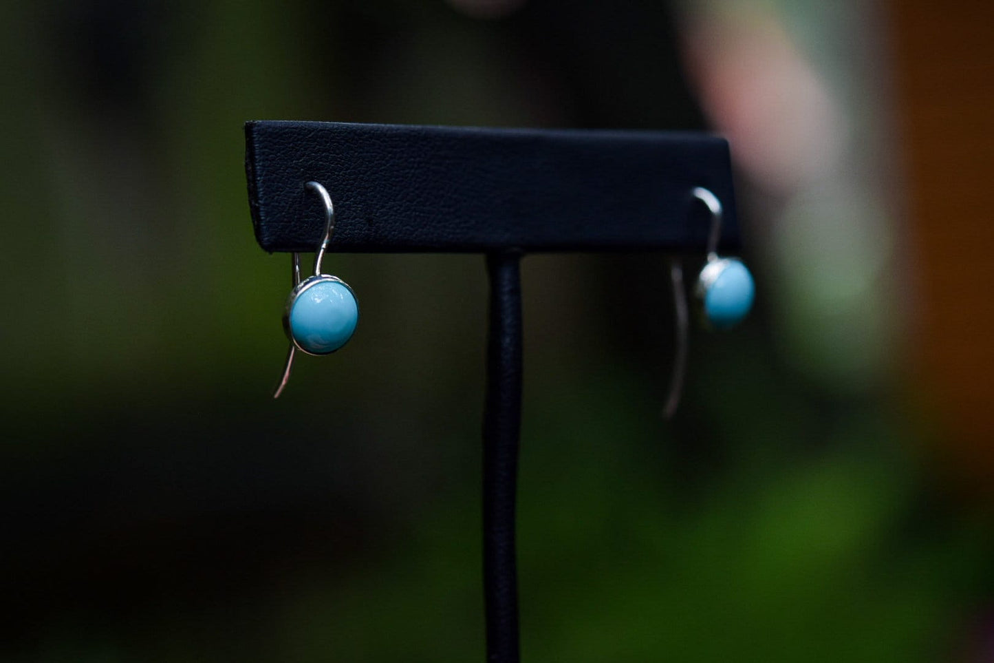 Medium Turquoise Earrings/ Sterling Silver/ Kingman Turquoise/ Turquoise Studs/ Turquoise Dangles/ 8mm