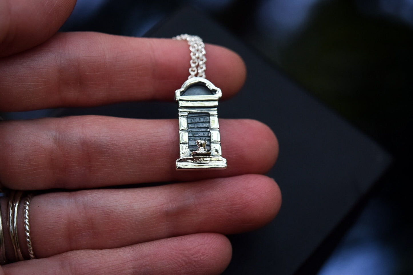 Small New Orleans Tomb Pendant/ Sterling Silver/ Cemetery