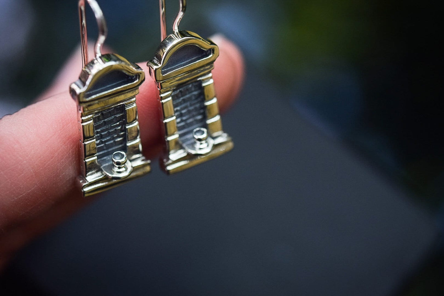 New Orleans Tomb Earrings/ Sterling Silver/ Dangles/ Posts