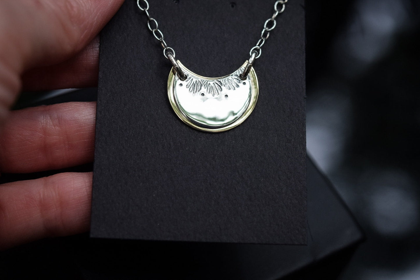 Crescent Necklace/ Sterling Silver/ Gold Filled/ Moon Necklace
