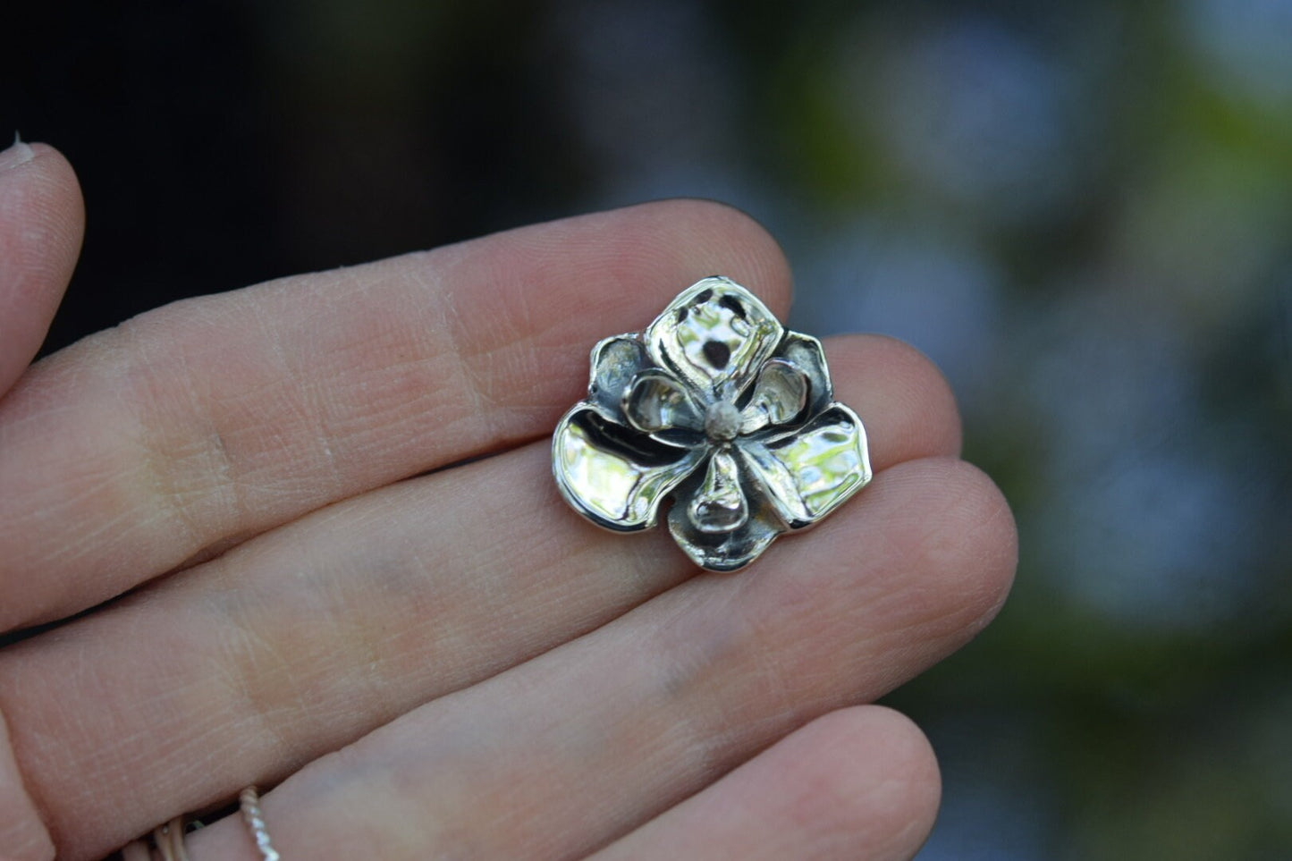 Magnolia Pin/ Sterling Silver/ Lapel Pin