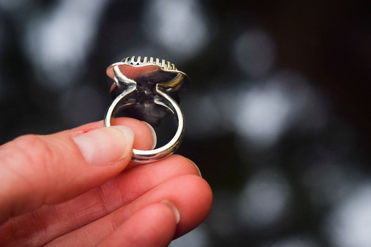 White Buffalo Ring / Sterling Silver