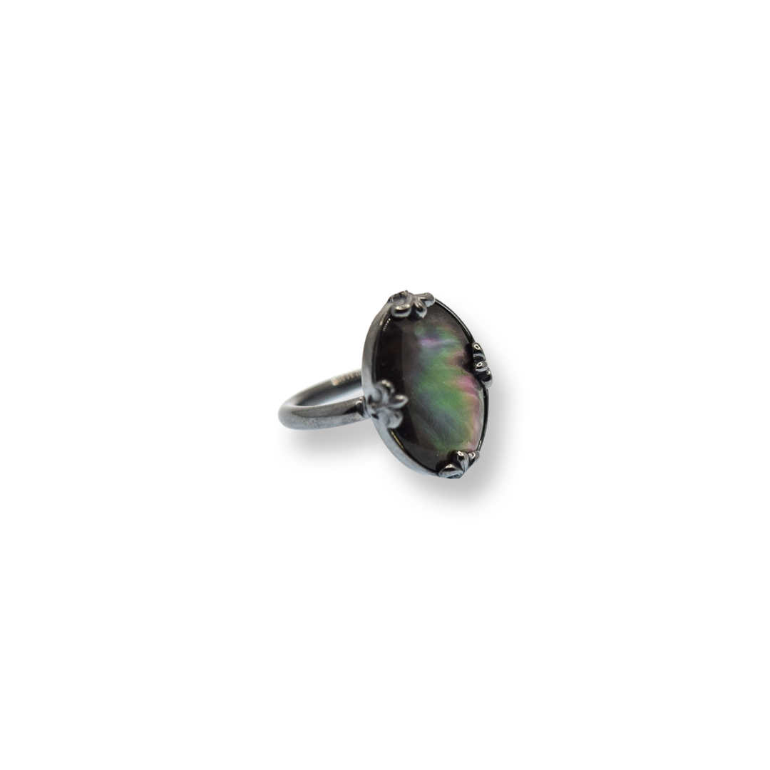 Mirror, Mirror Ring/ Black Mother of Pearl/ Sterling Silver