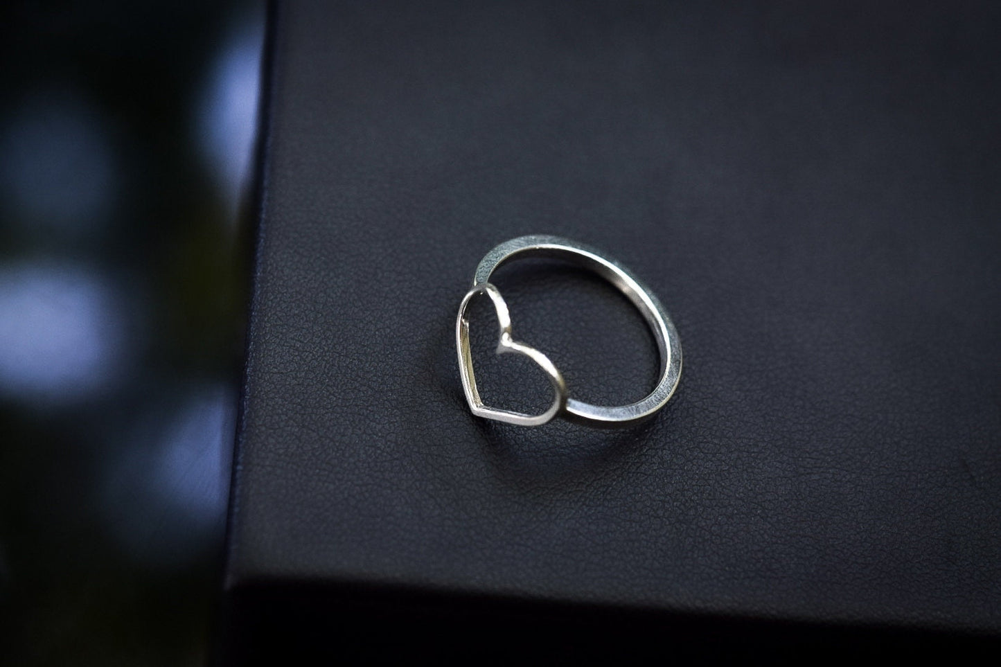 Heart Ring/ Sterling Silver/ Open Heart Ring