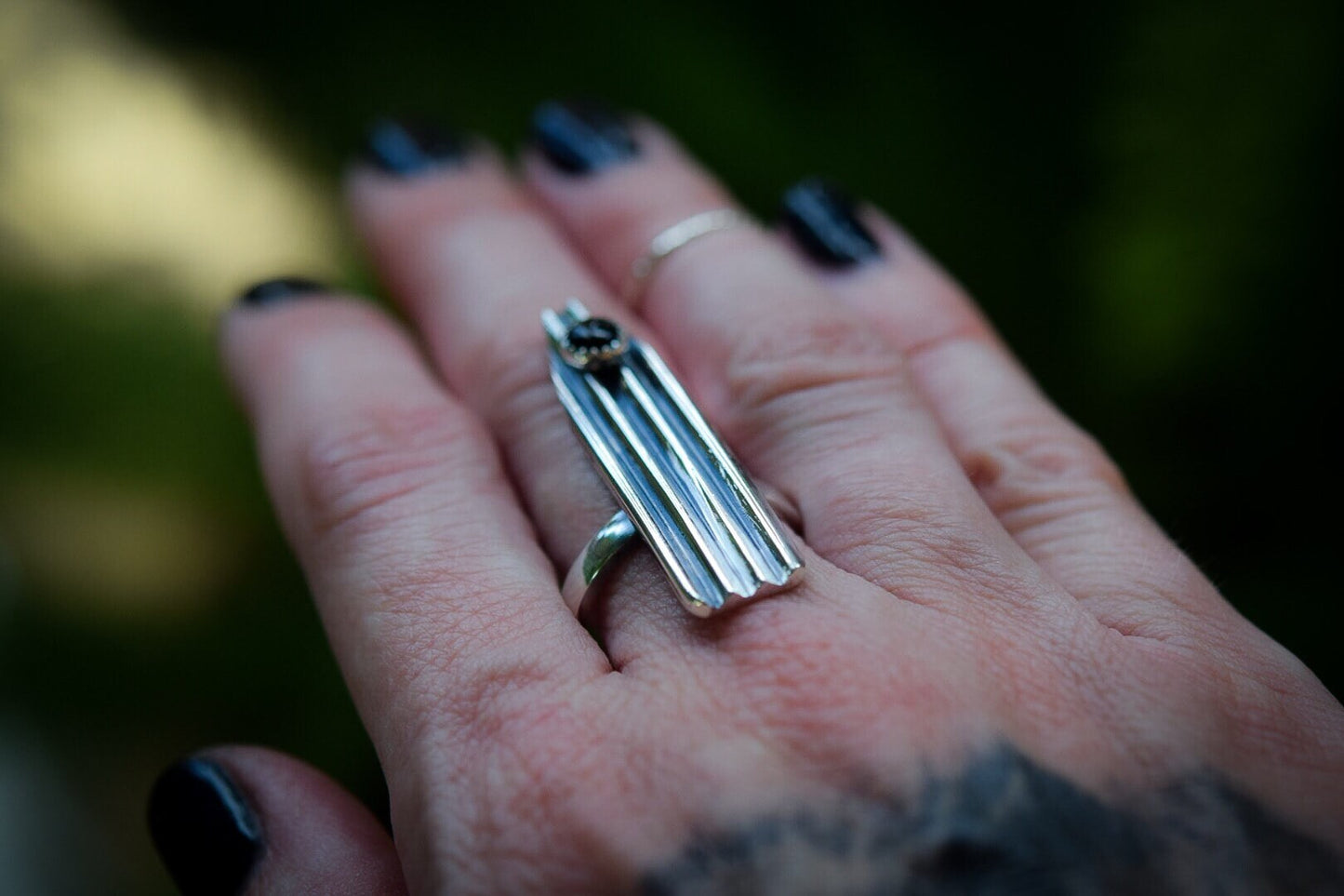 Lines Ring/ Black Onyx/ Sterling Silver